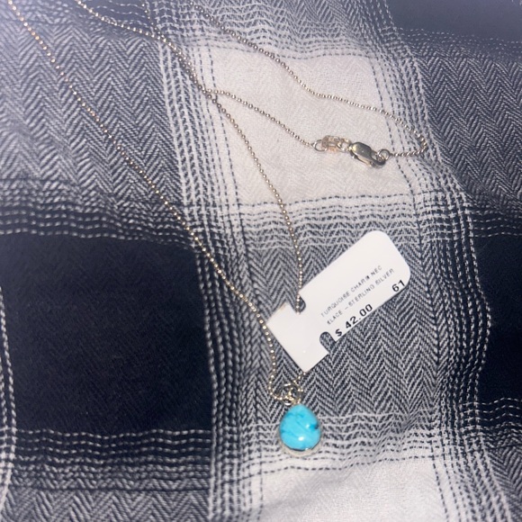 Turquoise Charm Necklace- Sterling Silver - Picture 3 of 5